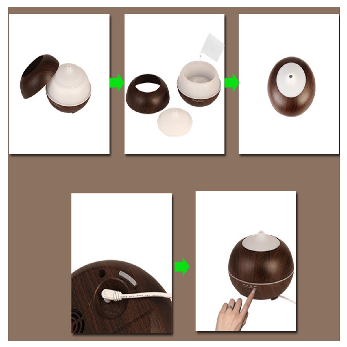Wood Grain Essential Oil Diffuser and Humidifier