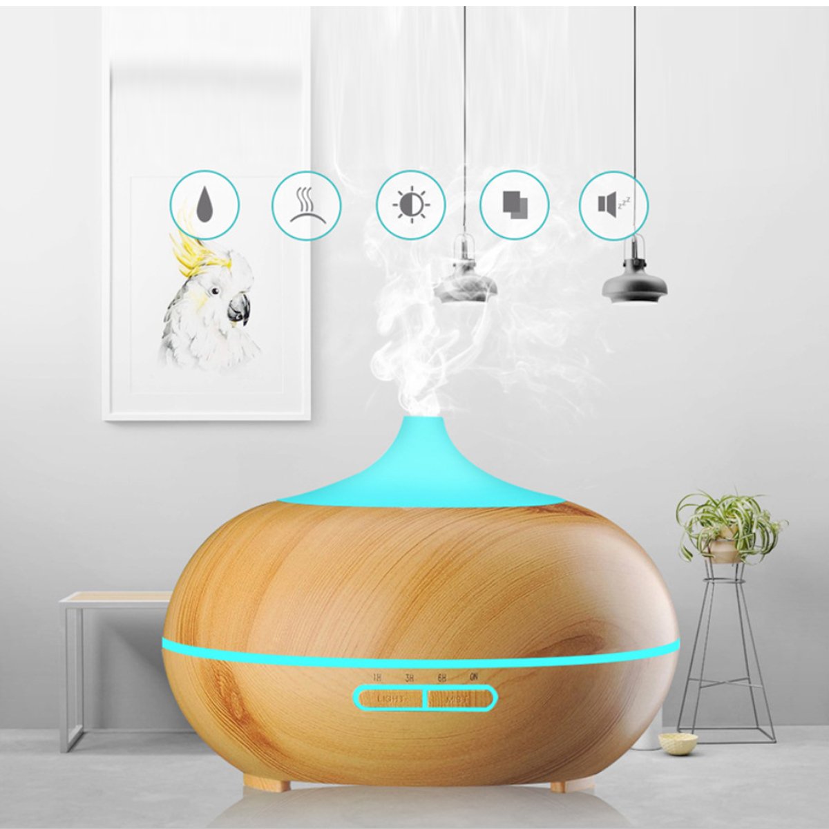 Wood Grain Essential Oil Diffuser and Humidifier