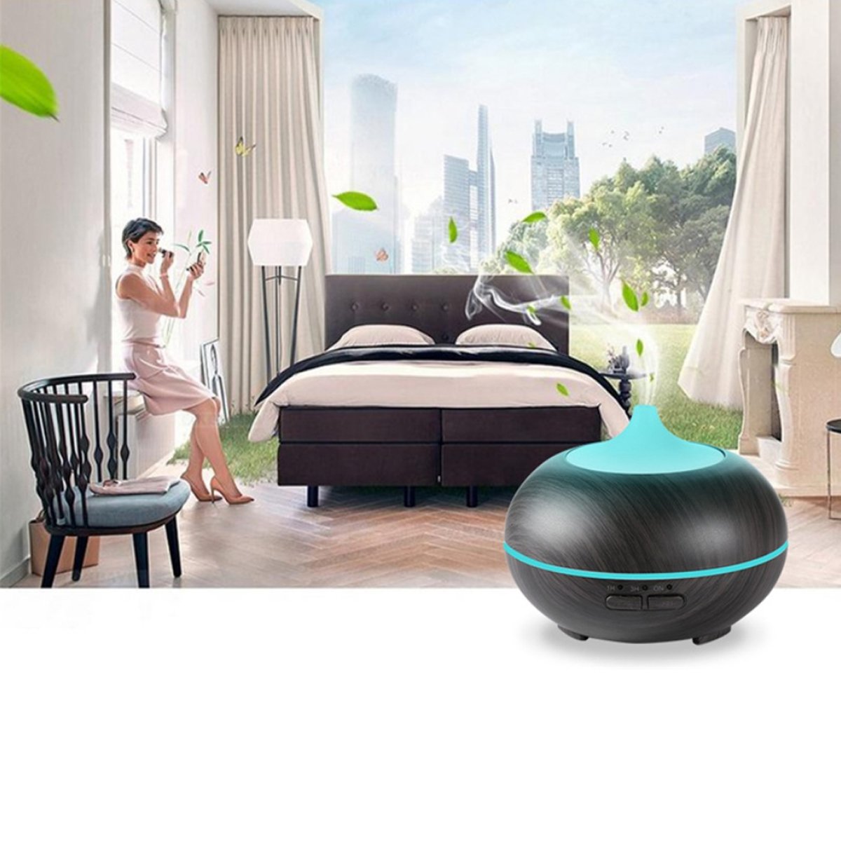 Wood Grain Essential Oil Diffuser and Humidifier