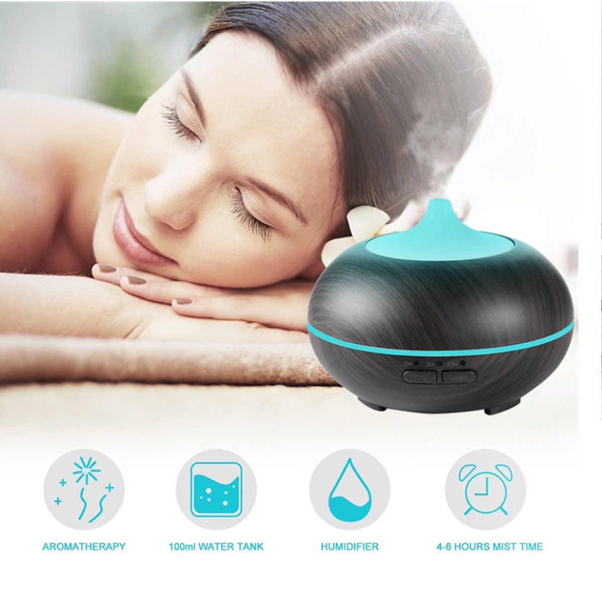 Wood Grain Essential Oil Diffuser and Humidifier