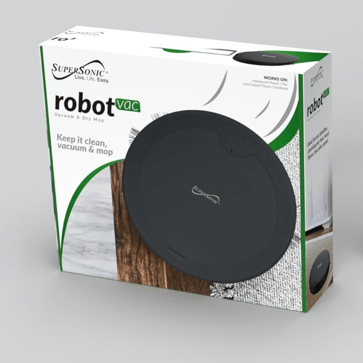 Robot Vacuum and Dry Mop, Quiet Low-Profile Cleaner