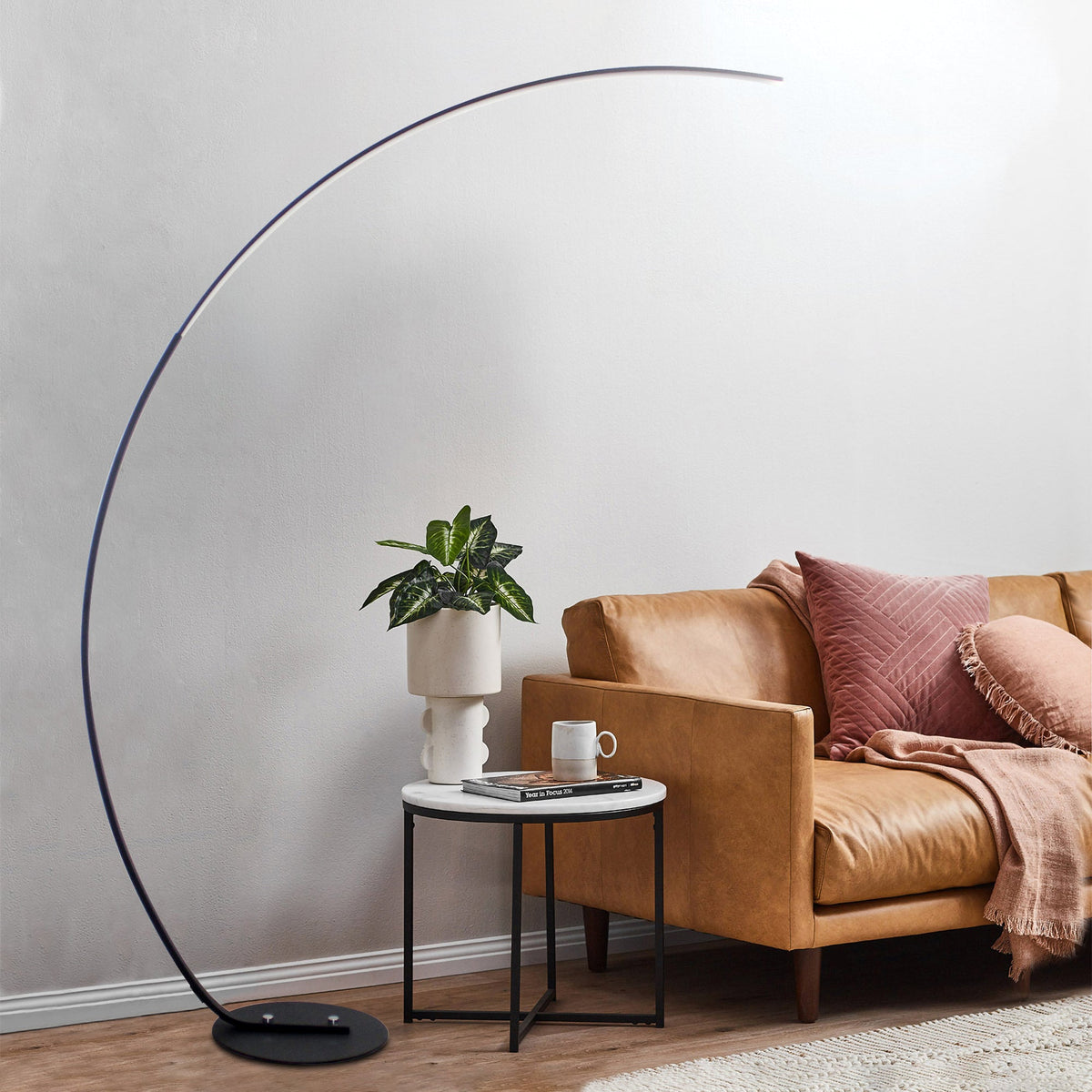 Modern Arc Floor Lamp, Dimmable RGBW