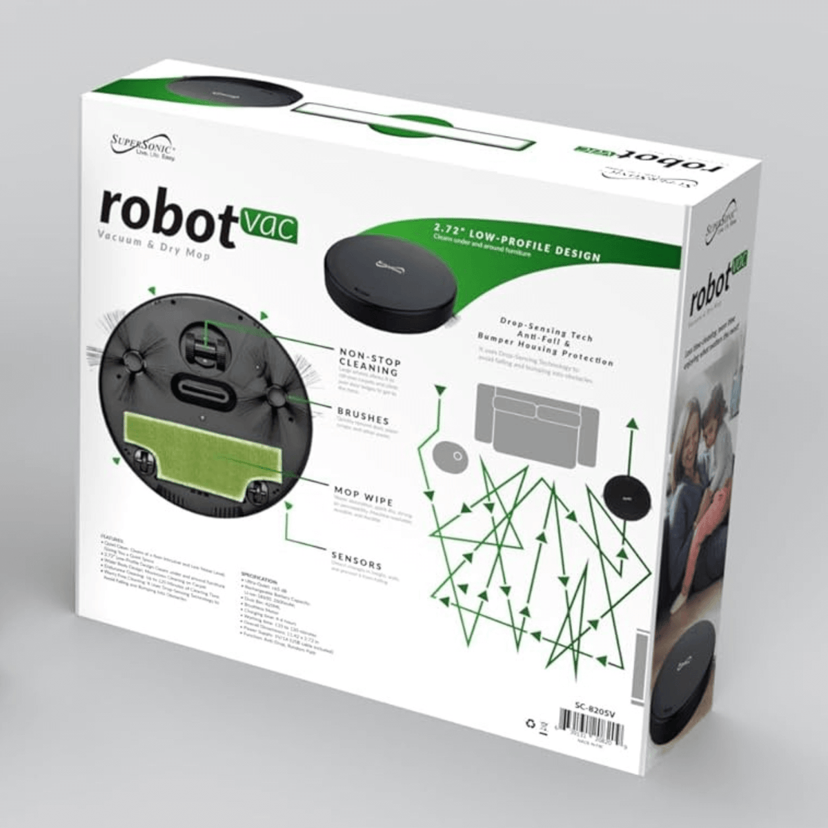 Robot Vacuum and Dry Mop, Quiet Low-Profile Cleaner