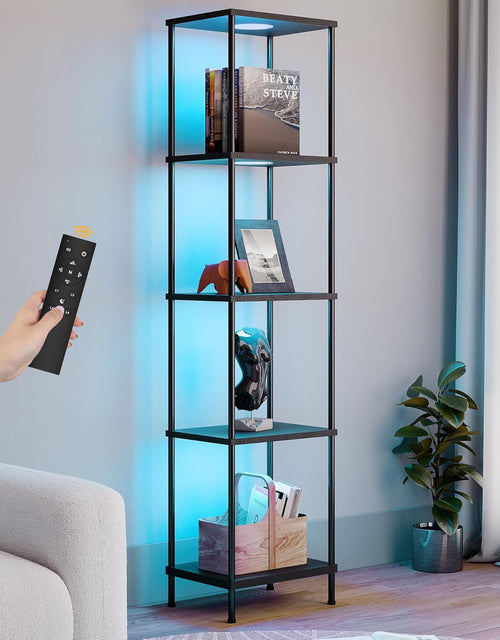 LED Floor Lamp with Display Shelves, Color Changing