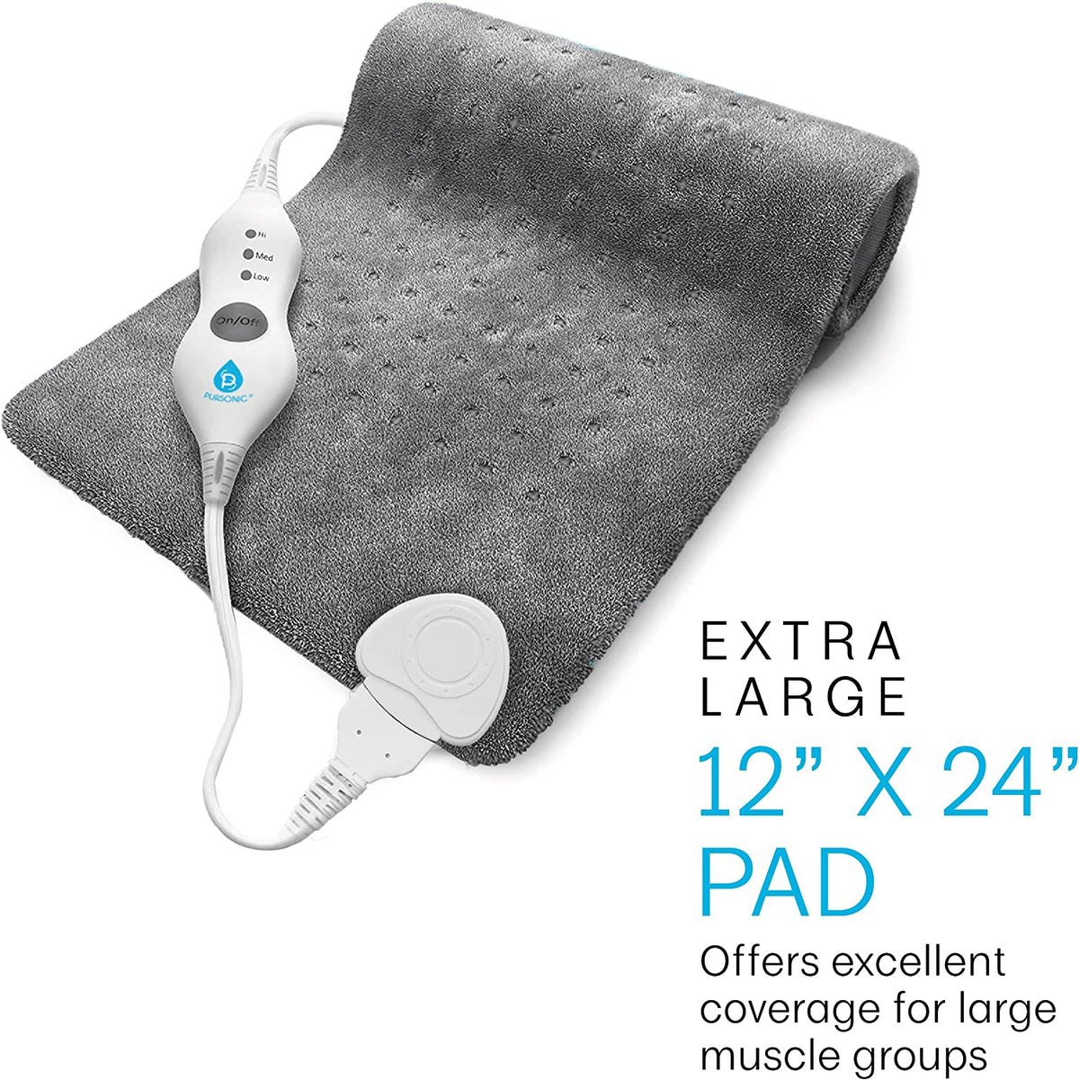 Electric Heating Pad, XL 12x24 with Auto Shut-Off