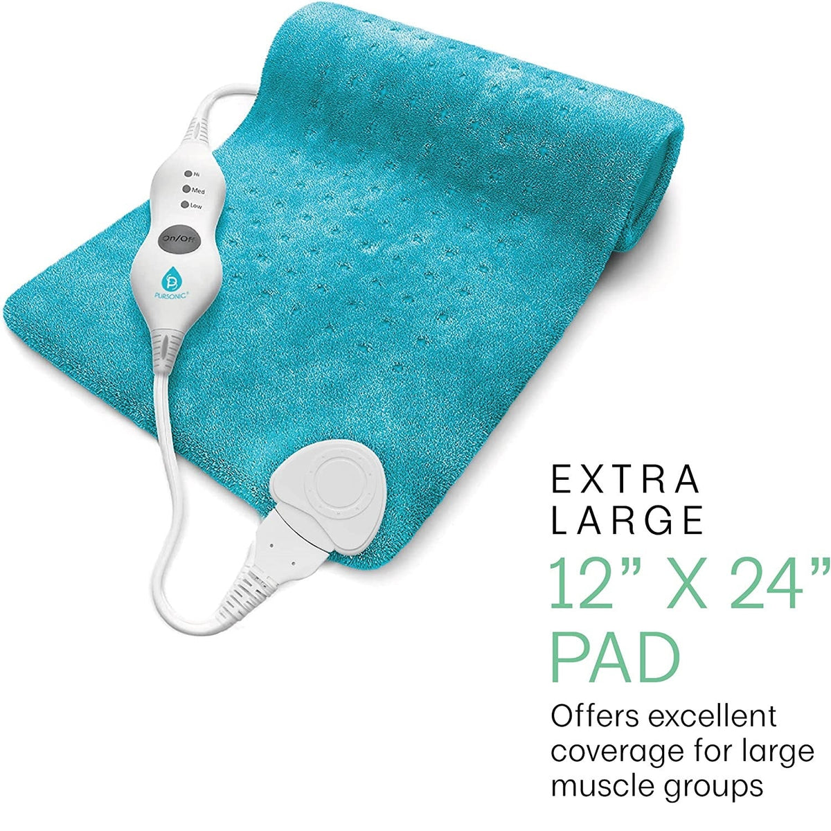 Electric Heating Pad, XL 12x24 with Auto Shut-Off