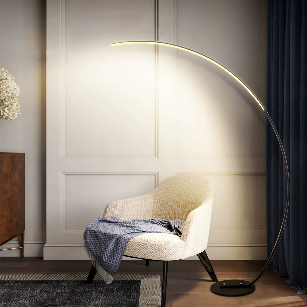 Modern Arc Floor Lamp, Dimmable RGBW