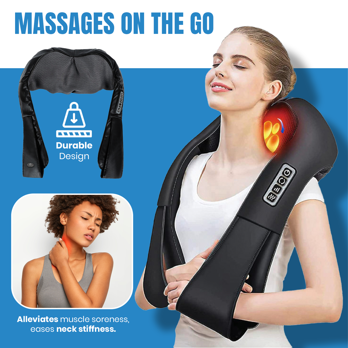 3D Shiatsu Neck and Back Massager with Heat