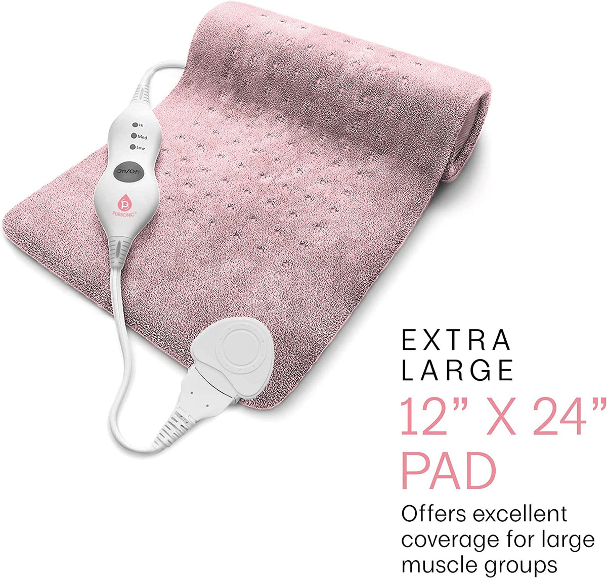 Electric Heating Pad, XL 12x24 with Auto Shut-Off